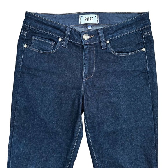 Paige Jeans Skyline Skinny Womens Mid Rise Dark Wash USA Made Stretch Soft 27 - Picture 3 of 9